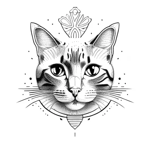 cat with aeroplane tattoo design idea