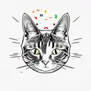 cat with aeroplane tattoo design idea