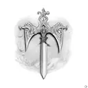 sword going through Bible  tattoo design idea