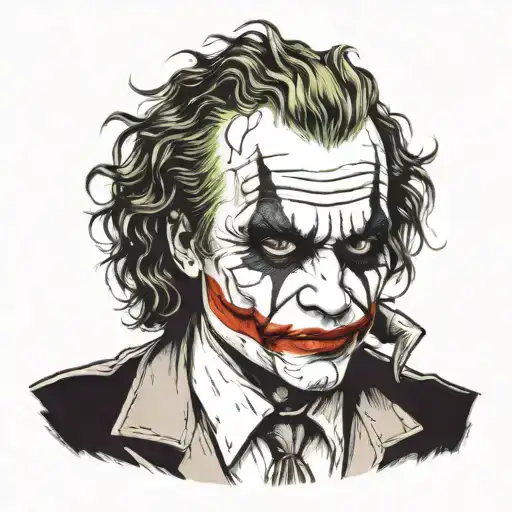 heath ledger joker . tattoo . black tattoo . face . sketch . tattoo design idea
