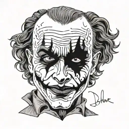 heath ledger joker . tattoo . black tattoo . face . sketch . tattoo design idea