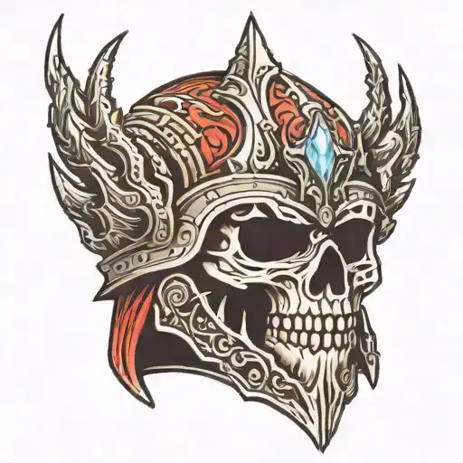 lich King helm tattoo design idea