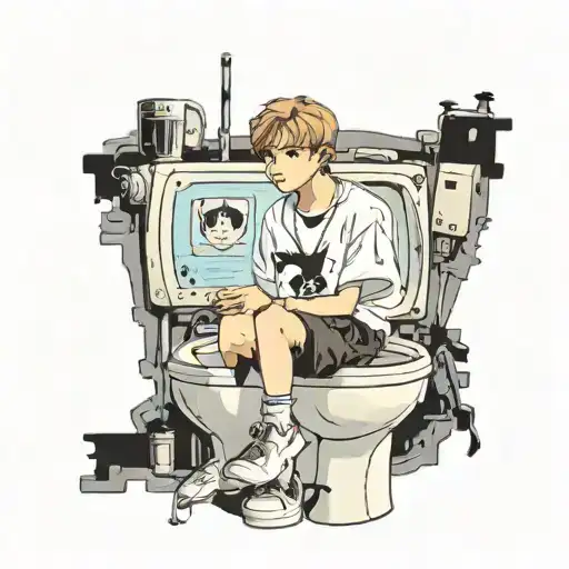 toilet skibidy Jimin, the TV guy tattoo design idea