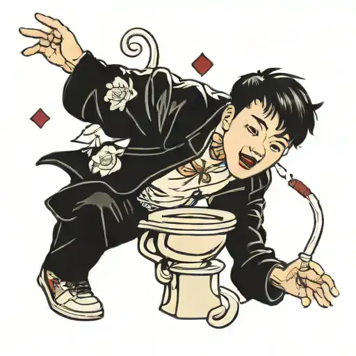 toilet skibidy Jimin tattoo design idea
