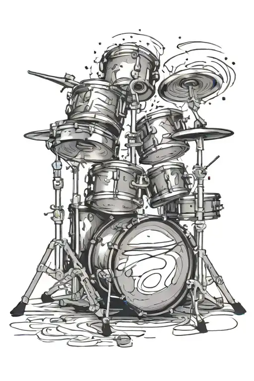 drum set tattoo design idea
