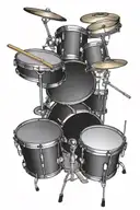 drum set point of view tattoo design idea
