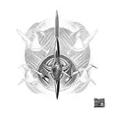 trident with falcons tattoo design idea