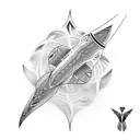 trident with falcons tattoo design idea