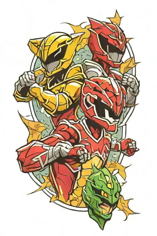 Power Rangers tribute tattoo design idea