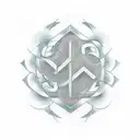 A stylized depiction of the 4chan logo surrounded by binary code tattoo design idea