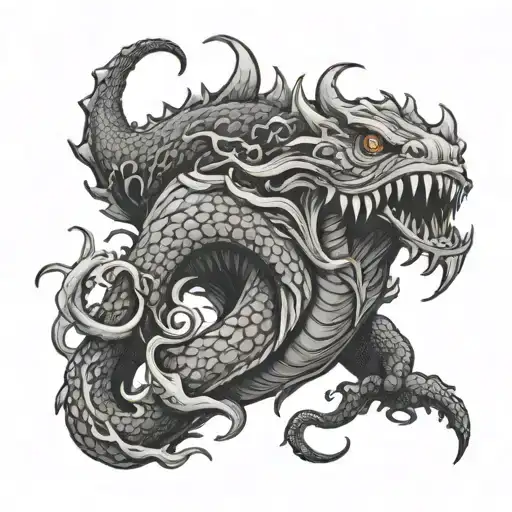 Sea monster with tentacles tattoo design idea