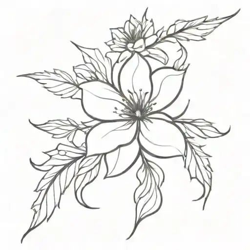 witchy flower tattoo design idea