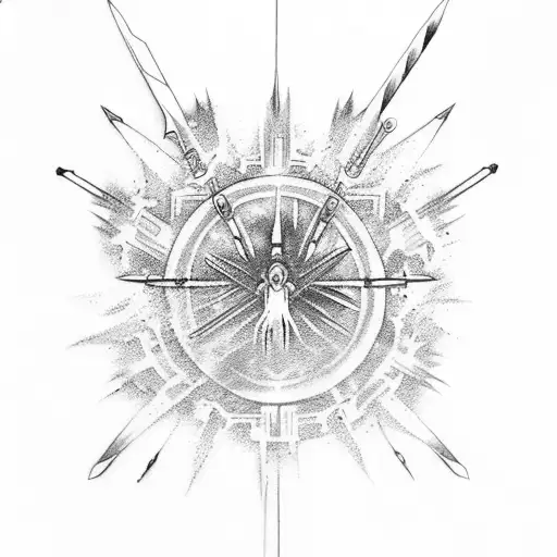 toji zenin inverted spear of heaven around arm tattoo design idea