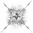 toji zenin inverted spear of heaven around arm tattoo design idea