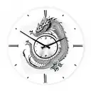 Dragon clock fire tattoo design idea