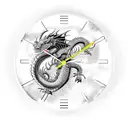 Dragon clock fire tattoo design idea