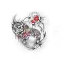 broken watch tattoo design idea