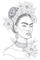 frida kahlo tattoo design idea