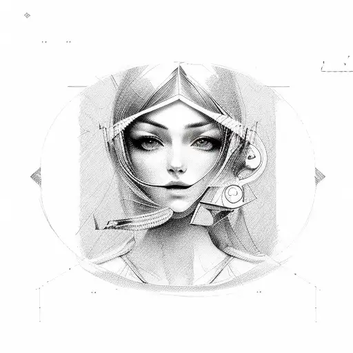 fashion, sewing machine, scissors, thread,  tattoo design idea