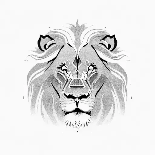 lion and janus tattoo design idea