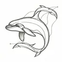 orca swimming tattoo design idea