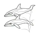 orca swimming tattoo design idea