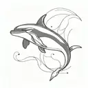 orca swimming tattoo design idea