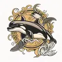 orca leaping tattoo design idea