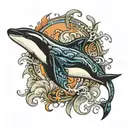 orca leaping tattoo design idea