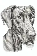 vizsla dog tattoo design idea