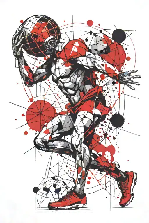 atlas holding the celestial sphere tattoo design idea