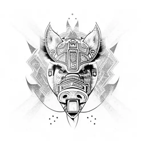 pig tribal tattoo