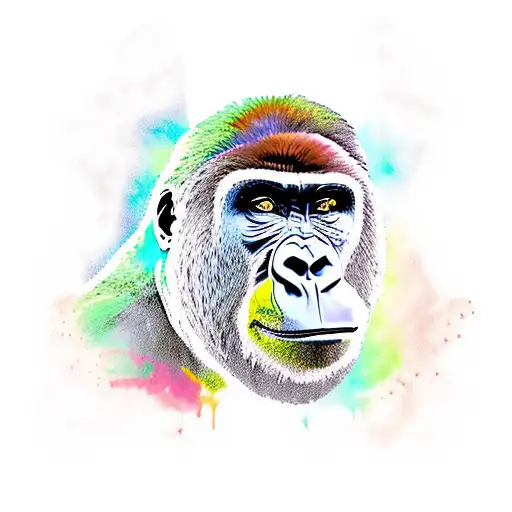 Gorilla with wings tattoo design idea