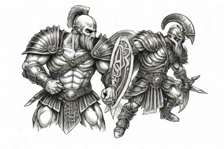 ares god of war tattoo design idea