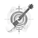 Guitar with a cross  tattoo design idea