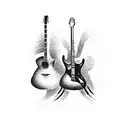 Guitar with a cross  tattoo design idea