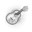 Guitar with a cross  tattoo design idea