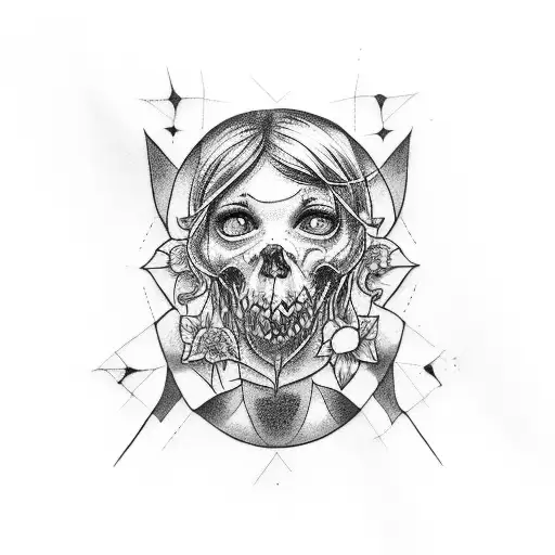 Blackwork Ellie's Tattoo From Last Of Us Part 2 Tattoo Idea - BlackInk  AI