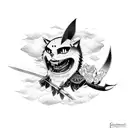 Katana, vamp, anime tattoo design idea