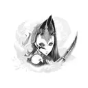 Katana, vamp, anime tattoo design idea