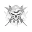 Katana, anime, cyberpunk tattoo design idea