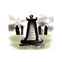 skull with dark clouds and black butterflies and gravestones  tattoo design idea