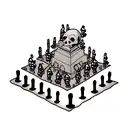 skull with dark clouds and black butterflies and gravestones  tattoo design idea