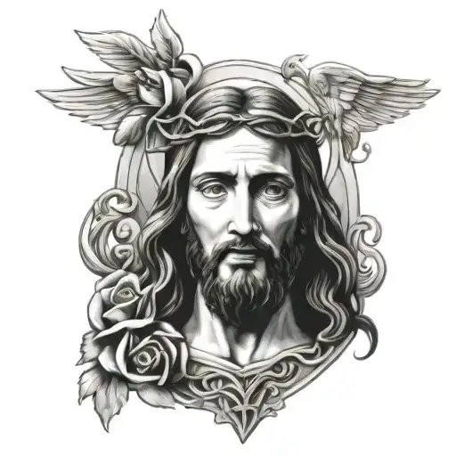 Jesus sacred heart tattoo design idea