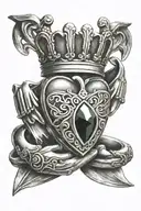 claddagh ring tattoo design idea