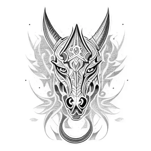 demon horse tattoo design idea