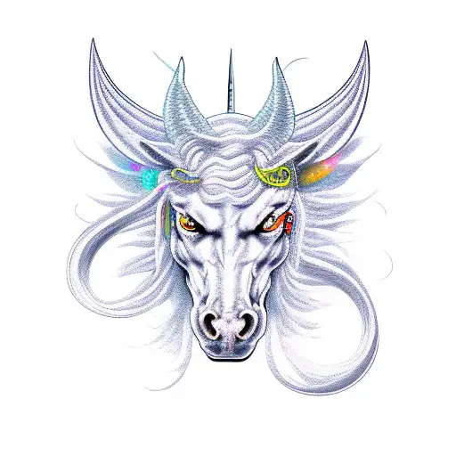 demon horse tattoo design idea