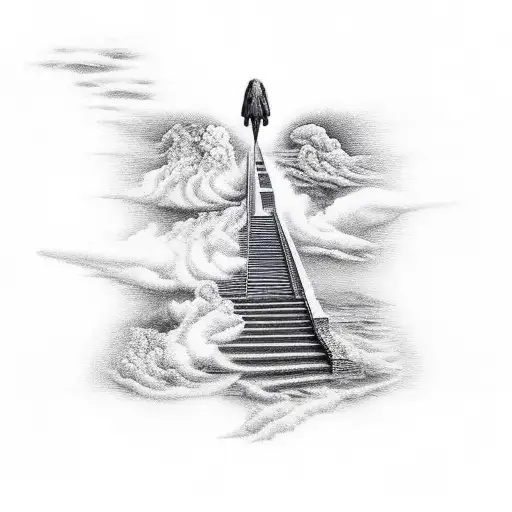 30 Deeply Spiritual And Majestic Stairway to Heaven Tattoos Ideas