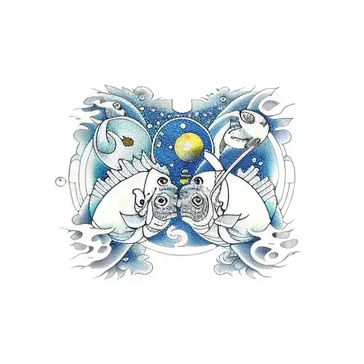 love pisces libra forever tattoo design idea