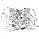 Tattoo with lines, zodiac sign Leo tattoo design idea